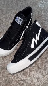 FOMO - Sepatu Mono High Cut Black Silver 36-44