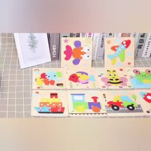 TAIYO Mainan Anak Puzzle Kayu 15cm Shape Mix Color Animal Transport Edukasi Wooden Jigsaw