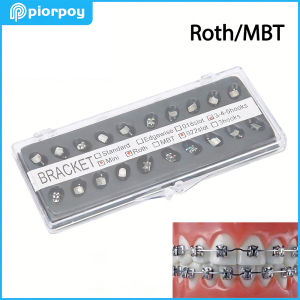 PIORPOY 20Pcs/Kit Dental Brackets Braces Mesh Base Mnonblock MBT/Roth 022/018 345 Hooks Ortodoncia Braces Dentist Materiales