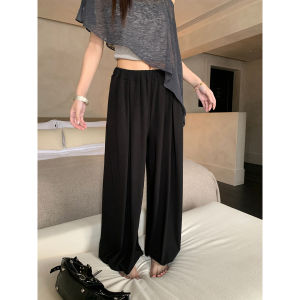 Womens Casual Loose Wide Leg Narrow Pants Black
