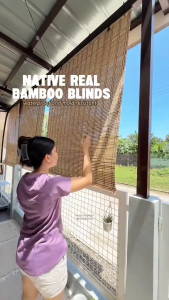 60/100/150/160/180cm Native Real Bamboo Blinds Roll Up Bamboo Curtain for Window Sun Shade Balcony