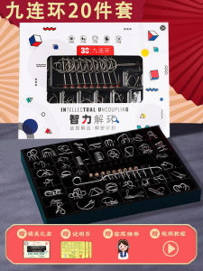 Burr Puzzle over 10 Years Old Magic Bucket Chinese String Puzzle Unlock Ten Hell Level Beech Interlocked Kids Building Blocks Toy 8