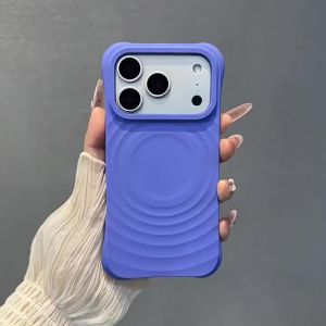 szhaiyu | Liquid Silicon Magnetic Phone Case With Dark Cherry Ripple Pattern For iPhone 18 17 16 15 14 Pro Max For Magsafe Soft Back Cover