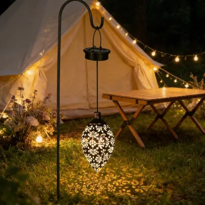 Solar Moroccan Hanging Lantern Light Waterproof Outdoor LED Decorative Lamp for Garden Patio