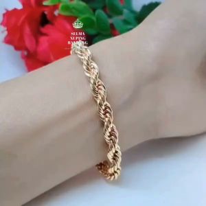 Gelang Jurai Simpel Silver Perhiasan Aksesoris Lapis Emas Terlaris Tidak Mudah Luntur G17-13E