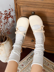 French Mary Jane Flat Bottom Shoes Womens New Spring Fairy Style Gentle Matching Skirts Slip-On Fashionable round Toe Shoes