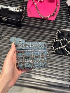 Fashionable Mini Denim Lipstick Bag Womens Crossbody Chain Shoulder Bag Stylish Korean Style Youth Pure Color Square Bag