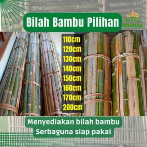 Pring Bambu Belah 30pcs Sudah Halus Tua Pilihan Untuk Pagar Kerajinan Kandang Tiang Rambat Penyangga Tanaman Sudah Bersih Sesuai Ukuran Panjang 110cm sampai 2meter