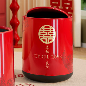 Wedding Red Celebration Trash Can Bedroom Home Living Room High Aesthetic Migrating Wedding Celebration Joyful Marriage Use