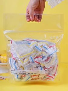 Disposable Food Grade Kitchen Fridge Leftovers Plate Cover with Elastic Mouth -Keeping Film Sleeve for Home Use