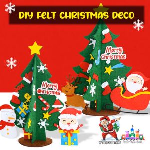 DIY Felt Christmas Tree Deco Xmas Felt Deco Table Kids Christmas Gift 圣诞节手工桌面圣诞树摆