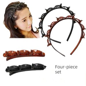 Korean Style Double Layer Hollow Woven Hair Clip Headband for Bangs Fashionable and Stylish Hair Accessories