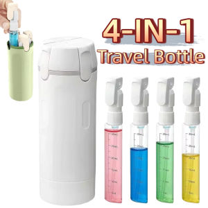 Space Saving Lightweight 4 in 1 Travel Liquid Dispenser Bottle Refillable Leakproof Press Container Bottles