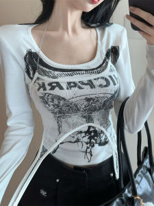 Fall and Winter American Jazz Dance Jazz Dance Tops Female Niche Design Long Sleeves T-Shirt Kpop Music Festival Wear