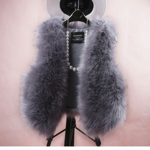 Áo Khoác Da Lông Cáo Ngắn Cho Nữ Thời Trang Thu Đông 2024 Không Tay Cổ Chữ V Kiểu Dáng Đơn Giản