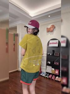 Contrast Mesh Quick-Dry Badminton Training Suit T-Shirt