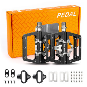 West Biking | WEST BIKING Bike Pedals SPD Lock & Flat Double Sided Aluminum Alloy 3 Sealed Bearings Wide Anti-slip MTB Cycling Pedal 9/16 Inch