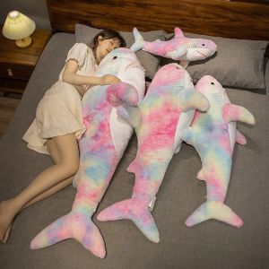 45/60/80 Cm Shark Stuffed Toy Lovely Colorful Shark Toy Soft Stuffed Doll Birthday Gift for Kids