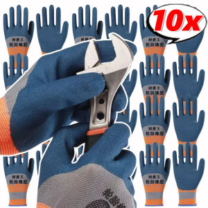 10/20Pairs Heavy Duty Rubber Gloves / Wear-resistant Anti-slip / Coated Rubber Work Gloves / for Construction Gardening / Auto Repairing Labor Gloves