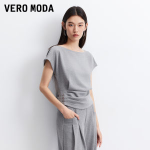 Vero Moda | Ruffled Button Waist T-Shirt with Straight Pants Outfit