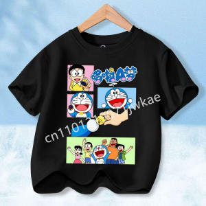 52TOYS | Summer Clothes Casuals Round Neck Shirt Doraemon Colorful T-shirt Printed Short-sleeved Outdoor Simple Comfortable Pullover Tops