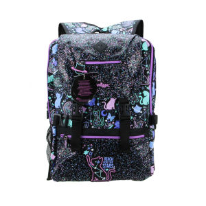 Australia Smiggle Original High Quality Childrens School Bag Kawaii Girls Backpack Beautiful Black Starry Cat 18 Inch Kids Bags