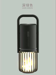 Outdoor Camping LED Bluetooth Speaker Multi-Function Flame Atmosphere Light Handheld Tent Caravan Lighting Metal Shell Bass Sound