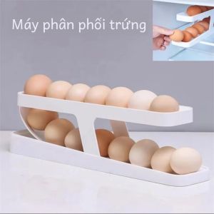 Giá Để Trứng Tự Động Cuộn Tròn Bằng Nhựa Hộp Đựng Trứng Giá Đựng Trứng Tủ Lạnh Màu Trắng/đỏ