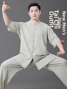 WUYINXIANG | 8 Brocades Practice Suit Daily Wear Mens Tai Chi Uniform Linen Cotton