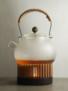 New Chinese Style Heat Resistant Tea Making Teapot Tea Brewing Pot Glass Warmer Stove Tea Making Appliance Tea Set Suit Candle