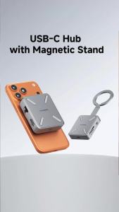 Hagibis | Hagibis Magnetic Stand USB C Hub With 2230 SSD Enclosure Type-C Hub SD/TF 4.0 4K 60Hz HDMI Gigabit Ethernet for iPhone 17 Pro 16