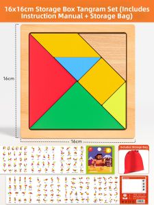 MWZ | Educational Wooden Magnetic Tangram Puzzle for Children