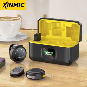 XinMic J6 Không Dây Lavalier Ve Áo Micro Mic Điện Dung Mini Có Loại Bỏ Tiếng Ồn Cho iPad Android Type-C Điện Thoại Ghi Âm Ngoài Trời Cuộc Phỏng Vấn PC