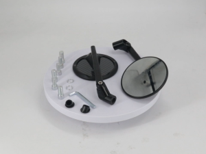 Carbon Fiber Round Motorcycle Side Mirror 360° Adjustable Rearview Mirror