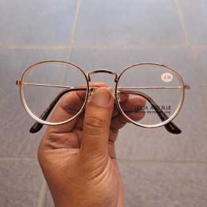 Kacamata Minus Rabun Jauh Lensa Anti Radiasi Blueray Frame Besi Bulat Untuk Pria dan Wanita