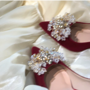 Red Wedding Shoes 2024 New Chinese Style Bride Shoes Shoelace High Heels Women Thin Heel Single Shoes Not Tired Foot