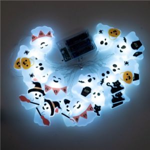 59/118in 10/20LED Halloween Cute Ghost String Lights Battery Powered Indoor Fairy Lights Jack-O-Lanterns Kids Room Party Decor