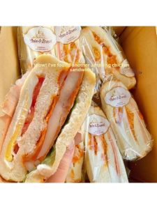 Nutritious Chicken and Ham Purple Rice Cheese Sandwiches Ready-to-eat