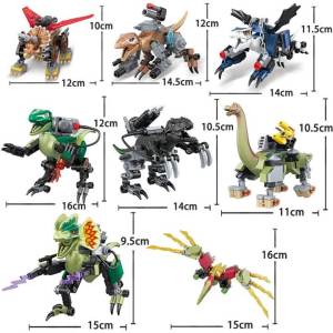 Tyrannosaurus Jurassic Chiến Tranh Mecha Mô Hình Khối Xây Dựng Khủng Long Robot Công Viên Thành Phố Gạch Nhân Vật Đồ Chơi Dành Cho Trẻ Em Bé Trai Quà Tặng