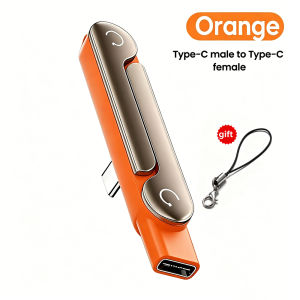KEBIDUMEI 240W Fast Charging OTG 2in1 Type C Phone Charging Bracket Adapter Male to USB-C Female Converter With Foldable Holder