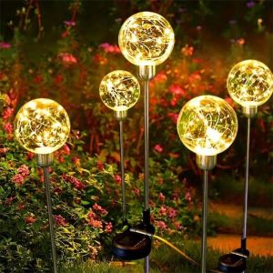 1PC LED Solar Warm Light Wishing BallSuitable for GardenLawnCourtyardTop BalconyParty and Festival Decoration