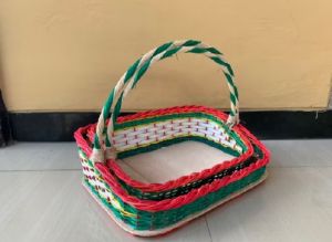 keranjang parcel buah/sayur model kotak rotan sintetis