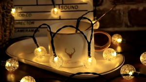 【COD】30 LED 6.5M Solar Crystal Ball String Lights | Outdoor Waterproof Bulb Lights for Garden Christmas Wedding Decor - Auto-On/Off Saves Electricity Works During Power Outages