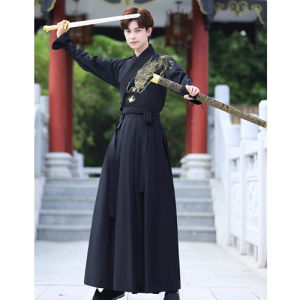 Mens Tang Costume Set with Fleece Lining Martial Artist Style Winter Warm Large Cloak Coat Non-Ferrous Metal Alloy Buckle