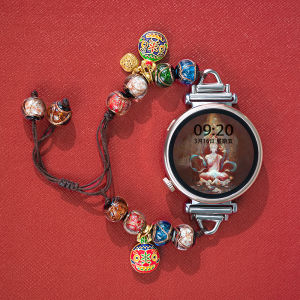 Uhada Huawei GT5 Smartwatch Band Womens Style Beaded Ethnic Trend Grey Ash Lacquer Bead High-End Feeling GT6 Band