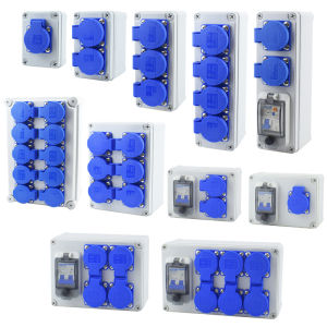 Hộp Ổ Cắm Điện Đa Năng Ngoài Trời Chống Nước 220V 16A Gắn Tường Với Cầu Dao CHINT Dùng Cho Sạc Xe Hơi Gia Đình