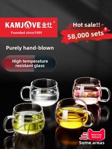Kamjove | Trendy Home Use Glass Cup with Handle for Tea & Coffee