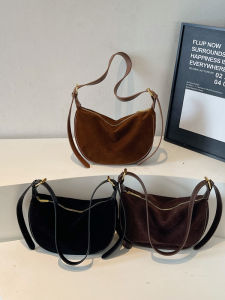 Fashionable Dumpling Shaped Shoulder Bag Womens Crossbody Bag Lazy Style Vintage Bag Elegant Wind Detachable Strap Neutral Fit