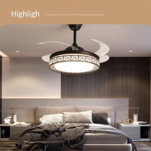 Ceiling With Fan Light Kitchen Fan 42Inch Equipped WithRemote/Tricolor/6-Speed Wind For Living/Dining/Kitchen Fan Light
