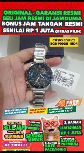 CASIO ORIGINAL - CASIO ECB-900DB-1BDR - EDIFICE NEW MEN Stainless Silver Blue - Jam dunia JD18 # Jam Tangan Pria Cowok Anti Air EDIFACE CASIO Digital Analog + CASIO ECB 900DB 1B ECB-900DB 900 DB ECB900 ECB-900 ECB900DB ECB-900DB-1B $ WR1 STS BS7
